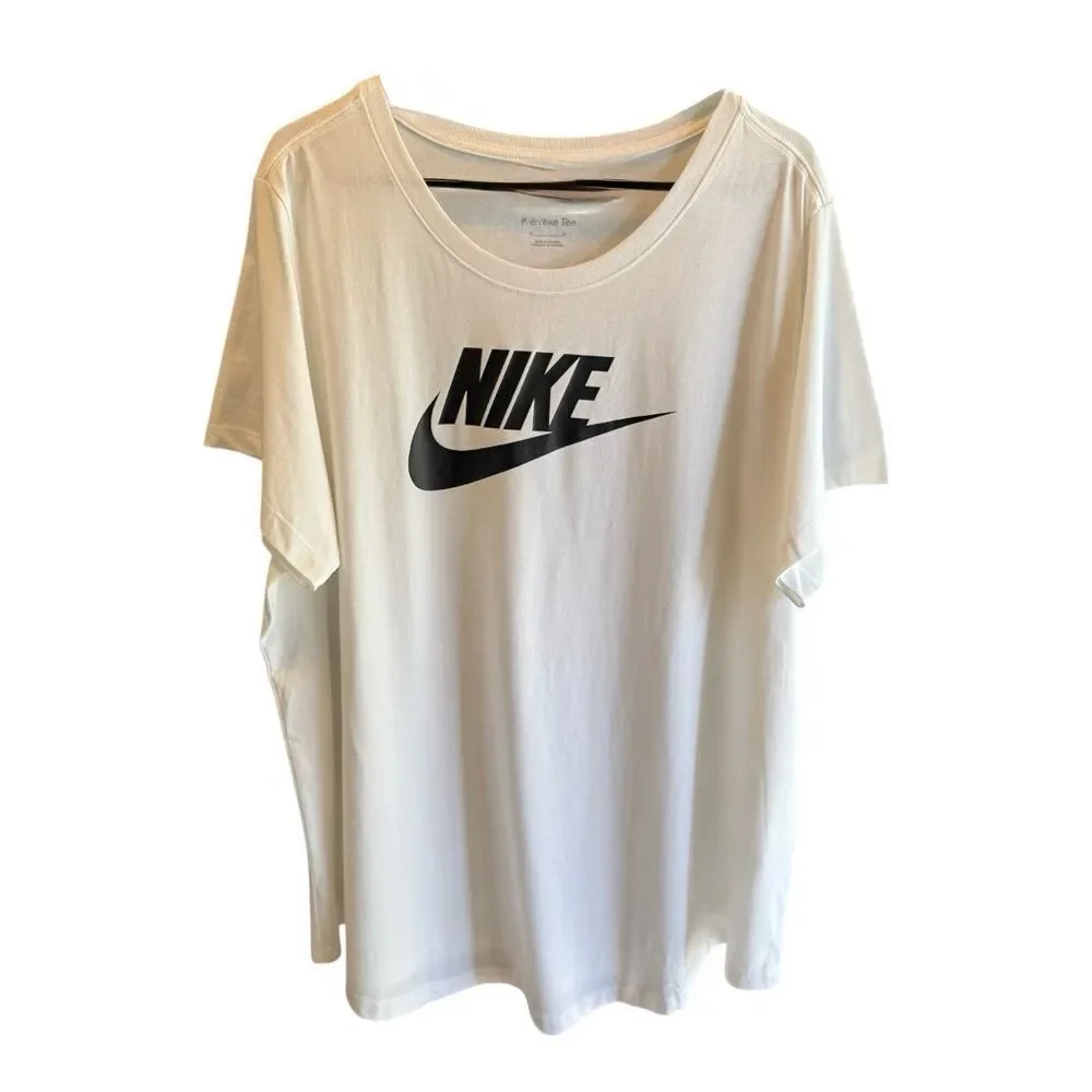 Nike White T-Shirt with Black Logo NEW